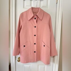 St. John Coral Pink Short Trench Coat, Size S